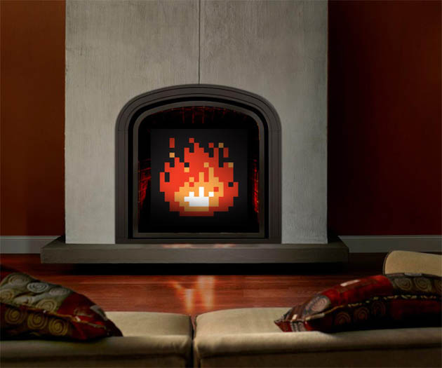 8-Bit Zelda Fireplace Art